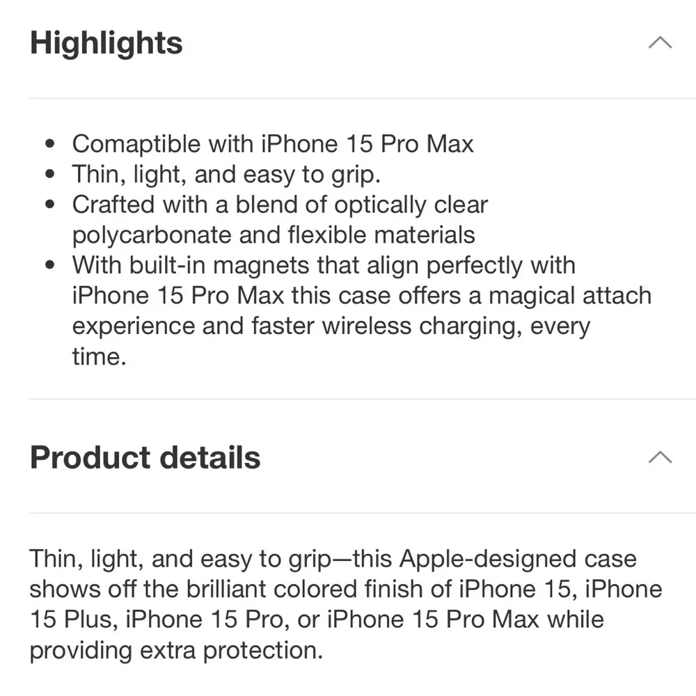 APPLE iPhone 15 Pro Max Clear Case